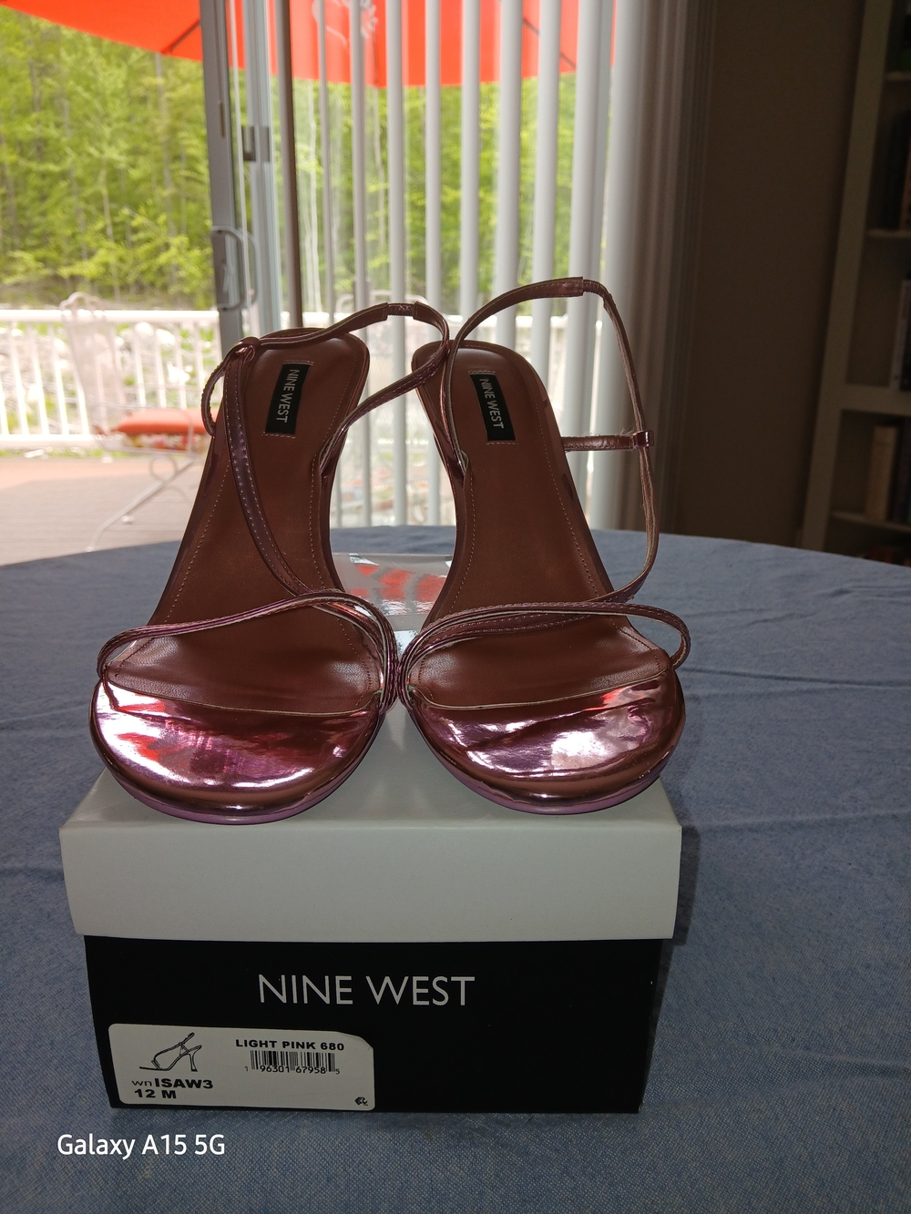 Nine West Light Pink Metallic Strappy Sandals